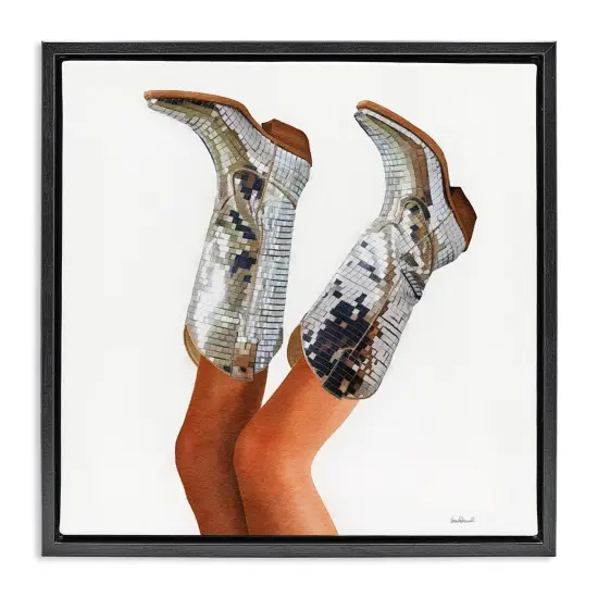 Stupell Industries Glitzy Glam Cowgirl Boots Floating Frame Design by Amanda Greenwood {1}