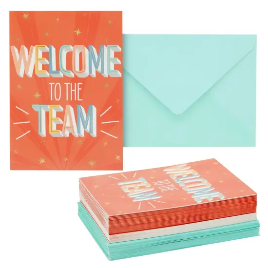 36 Pack Blank Welcome to the Team Cards with Envelopes, Employee Appreciation Gifts (5 x 7 In) Red {1}