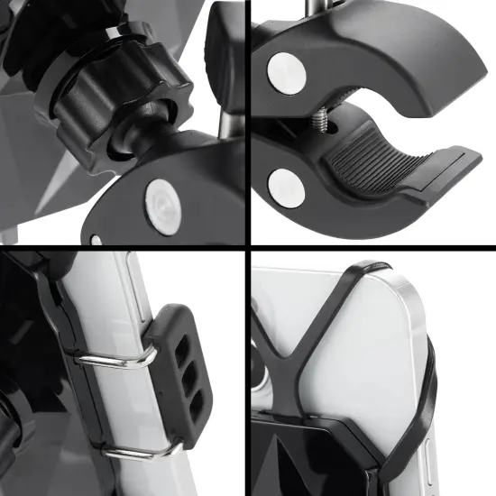 Bike Phone Holder Handlebar, Bicycle Phone Mount with 360 Degree Rotation and Corner Grip Silicone Bands {6}