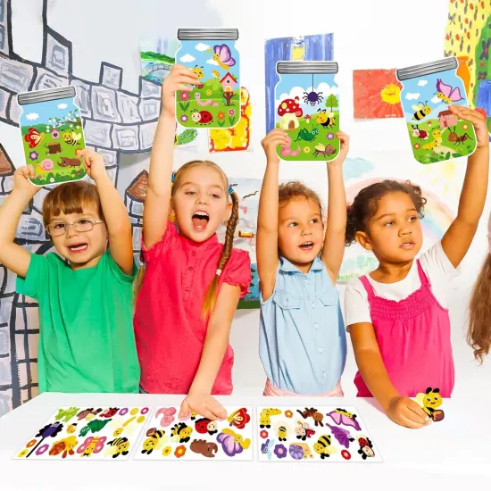 12 Packs Spring Insect Craft Kits, Make Your Own Bug Paper Craft Set, Summer DIY Art Craft Kits {5}