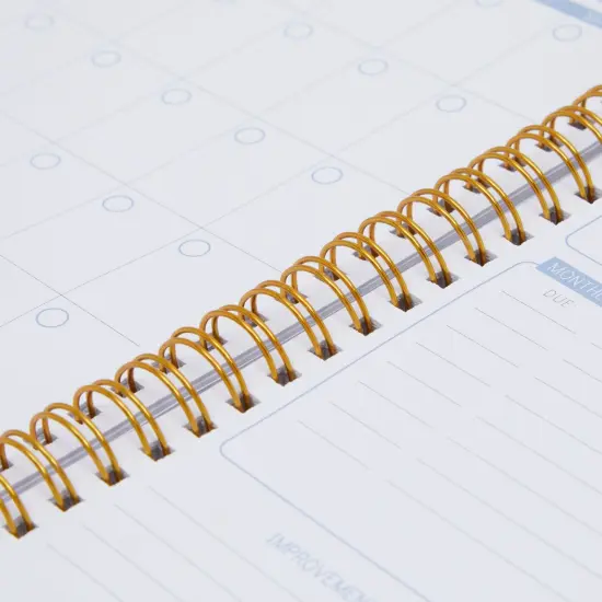 Budget Tracker Notebook, Hardcover Monthly Expense Journal Planner (8.5" x 6", Gold Foil Dots) White {7}