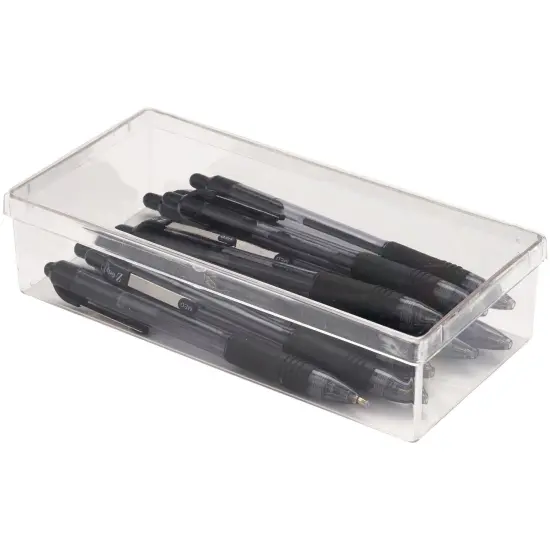 Pioneer Plastics 082C Clear Rectangular Plastic Container, 6.75" W x 3.1875" D x 1.625" H {3}
