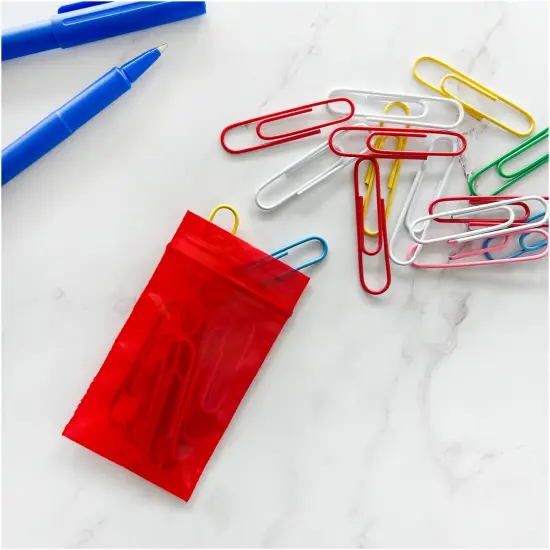 Plymor 2" x 3", Red 2 Mil Zipper Reclosable Plastic Bags {4}