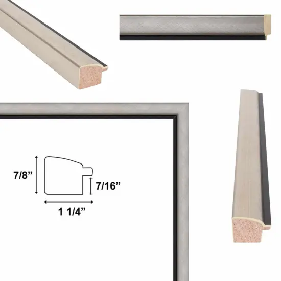 Contemporary Silver With Black Picture Frame 36x36 frame {4}