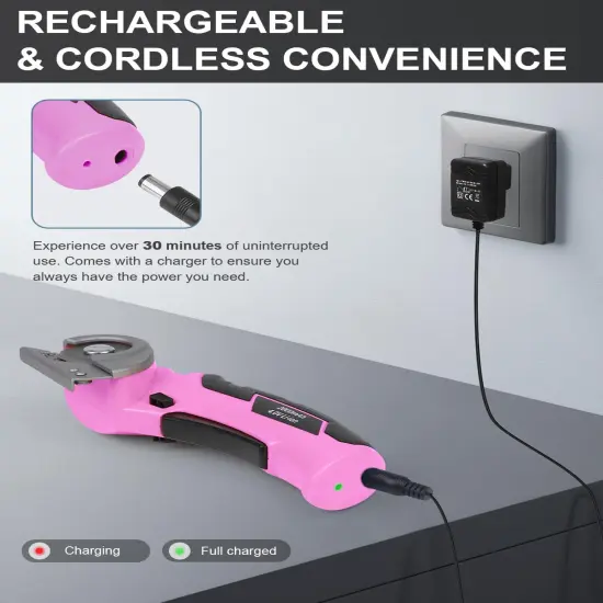 Cordless Electric Scissors Cardboard Cutter - Rechargeable 4V Rotary Cutter with Self-Sharpening Blade Heavy Duty Box Scissor with Safety Lock for Cardboard, Crafting, Carpet, Leather {5}