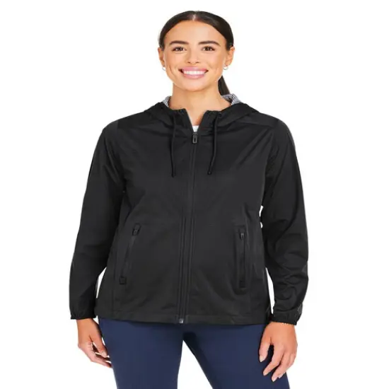 North End&reg; Ladies' Network Lightweight Jacket CLASSC NAVY HTHR {3}