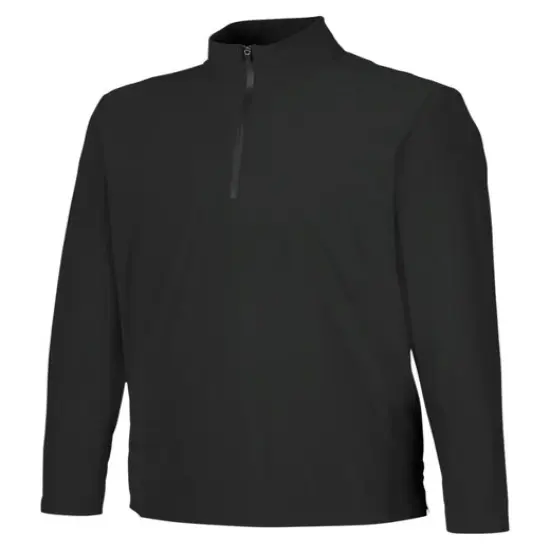 Devon & Jones&reg; Crown Lux Performance Men's Windsor Welded Quarter-Zip BLACK {1}