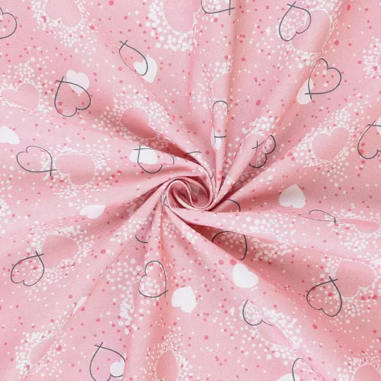 Mook Fabrics Hearts Adored Cotton Fabric [45 in. Wide] - By The Yard Pink {2}