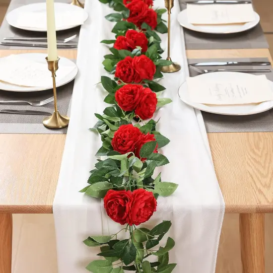 8.2Ft Artificial Peony Flower Garland Hanging Greenery Vine {5}