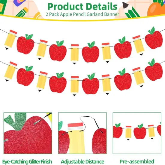 2 Pack Apple Pencil Garland Banner {2}