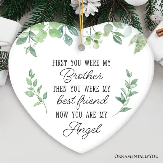 My Brother, My Angel Ornament, Sentimental Memorial Christmas Gift {1}