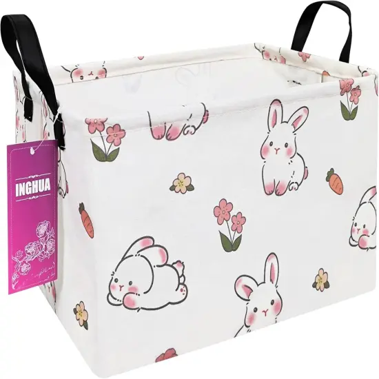 Rectangular Storage Basket Fabric Organizer Bin {1}