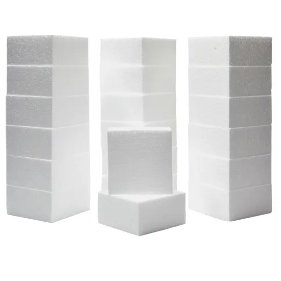 20 Pack Foam Blocks for Crafts, Polystyrene Brick Rectangles for Floral Arrangements, Art Supplies (White, 4 x 4 x 2 in) {1}
