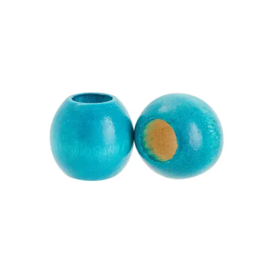 Unfinished Teal Wood Beads and Wooden Rings for Macrame, DIY Crafts (80 Pieces) Multicolor {6}