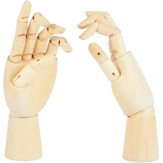 Bright Creations Posable Hand Model for Art, Left and Right Mannequin (7 Inches, 2 Pack) Brown {5}