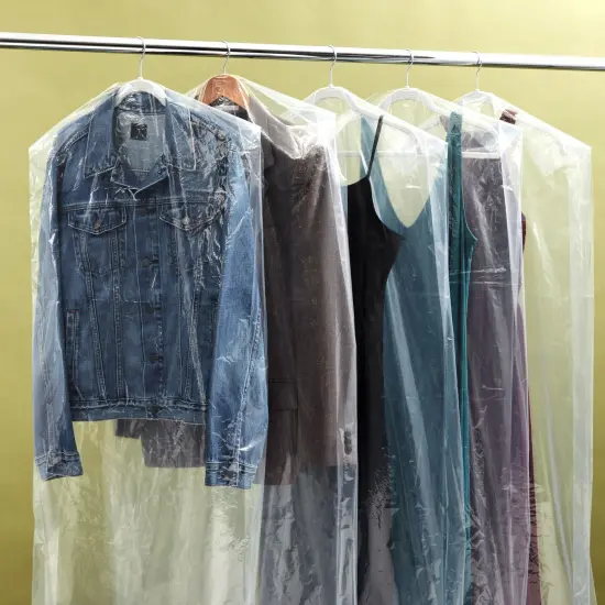 50 Pack Clear Plastic Garment Bags for Hanging Clothes, Long Dry Cleaning Bags for Suits, Shirts, Dresses (21 x 72 Inch) {3}