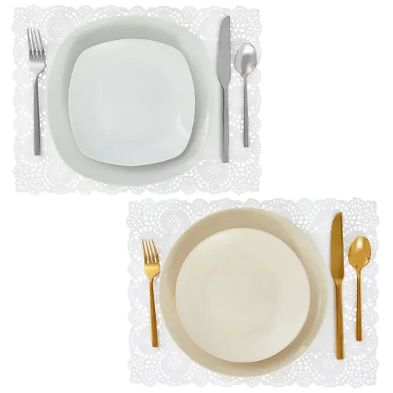 Rectangular Paper Doilies for Placemats, Cakes, Desserts (White, 15.5 x 11.7 In, 100 Pack) {4}
