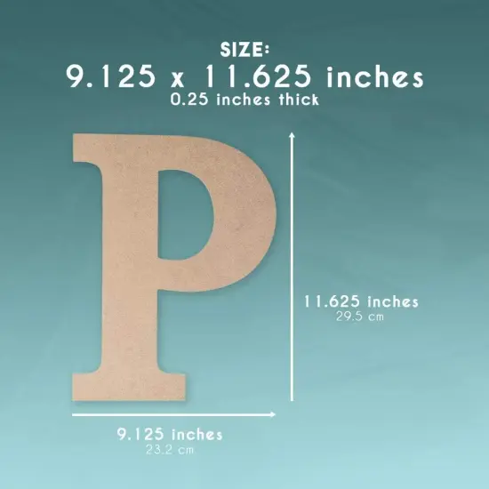 Juvale Unfinished Wood Letters, Greek Letter P for Rho (9 x 11.6 x 0.25 in.) Brown {5}