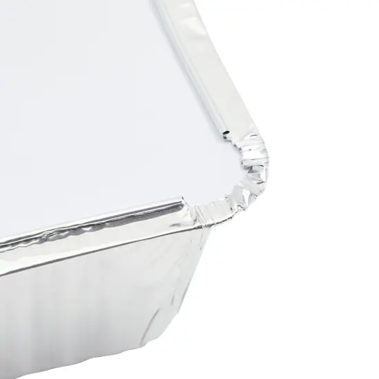 50 Pack Aluminum Foil 2 lb Disposable Loaf Pans With Lids for Baking Bread, Heating, Storing Food (32oz, 8.5 x 4.5 In) Silver {5}