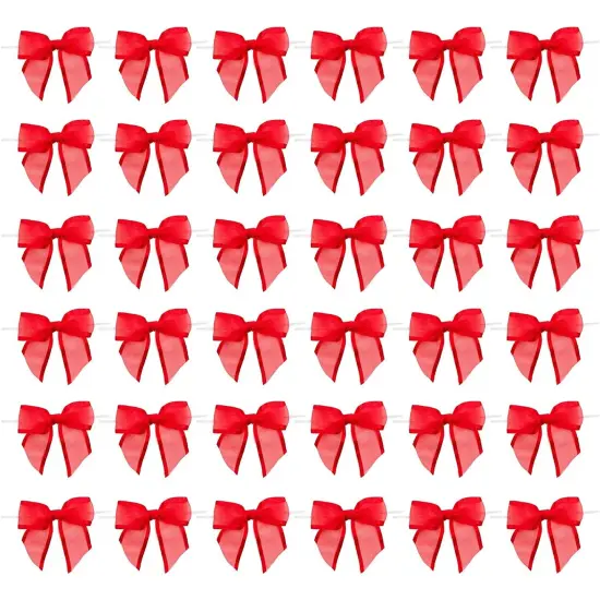 Red Organza Bow Twist Ties for Favors and Treat Bags (1.5 Inches, 36 Pack) {4}