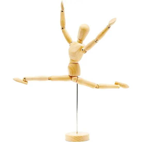Bright Creations 2 Pack Posable Figure Wooden Mannequin for Drawing, 12-Inch Poseable Art Mannequin Figures, Wood Human Model for Drawings and Paintings, Drawing Mannequins with Base Brown {5}