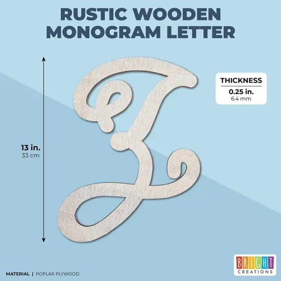 13-Inch Unfinished Wooden Monogram Letter Z, Rustic-Style Home Decor, Paintable Wood Alphabet Letters for Custom Signs, Party Decorations, Crafting and Art Supplies White {2}