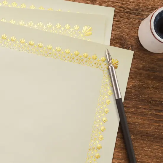 48 Pack Certificate Papers - Letter Size Blank Award Certificates Paper, Gold Foil Border Specialty Recognition Diploma Paper, Laser and Inkjet Printer Friendly, Gold, 8.5 x 11 Inches {3}