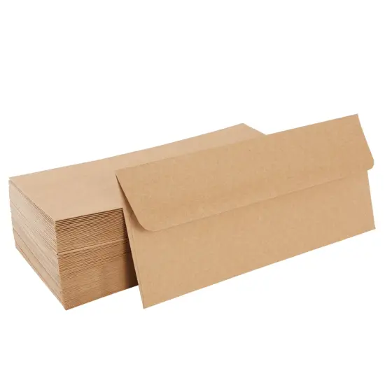 Juvale 100-Pack #10 Brown Kraft Paper Business Envelopes Bulk for Checks, Invoices, Gift Certificates, Mailing Letters, Invitations, Documents, Forms, and Statements (4-1/8X9-1/2 in) {6}