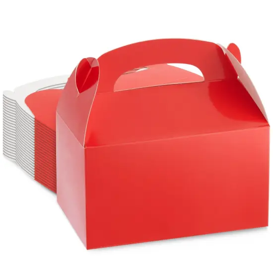 24-Pack Treat Boxes - Candy Gable Boxes for Party Favors, Birthday, Wedding, Baby Shower (Red, 6.2x3.5x3.6 In) {1}