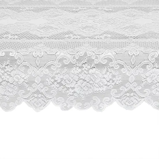White Lace Tablecloth for Rectangular Tables, Vintage Style Wedding Table Cloths for Reception, Baby Shower, Birthday Party, Formal Dining, Dinner Parties (60 x 97 Inches) {5}