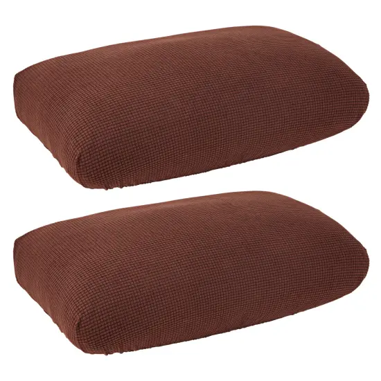 2 Pack Stretch Outdoor Cushion Covers for Patio Furniture and Sofas, Reversible (Medium, Dark Brown) {1}
