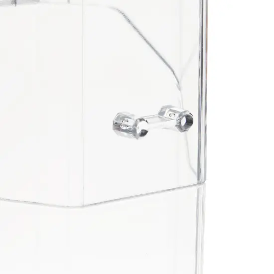 Glamlily 2-Pack Clear Acrylic Makeup Brush Holder with Lids - Covered Hexagon Cosmetic Organizer and Storage for Brushes, Mascara, Eyeliner, Beauty Supplies (4.3x3.9x8 in) {7}