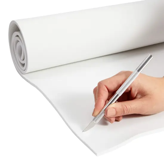 Bright Creations 5mm EVA Foam, Craft Foam Sheet, Halloween Costumes, and Decorations, Project Foam, Cosplay Supplies, High Density 100 kg/m3 White EVA Foam Roll for DIY Projects, 14 x 39 inches {5}