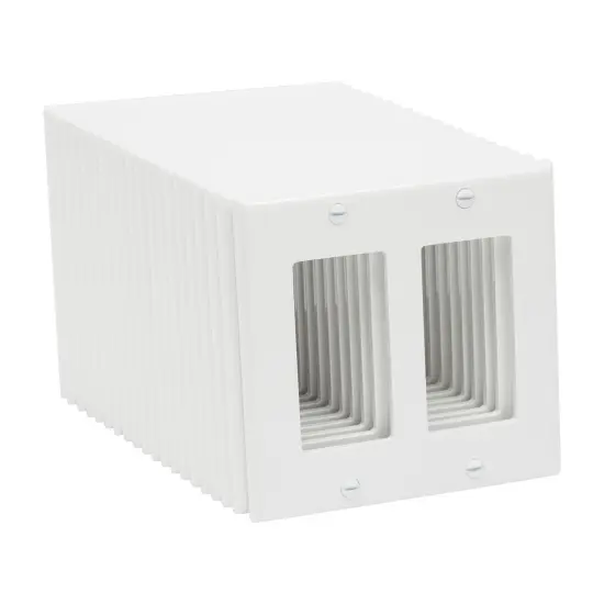 2-Gang Wall Plates, Double Light Switch Cover (4.53 x 4.57 In, 20 Pack) White {6}