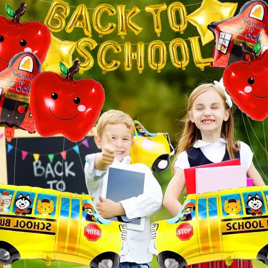 20Pcs Back to School Balloon, Welcome School Bus Foil Balloons {5}