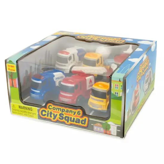 Kitcheniva 6 Pcs Kids Friction Powered City Cars Trucks Toy Vehicles Set Gift {3}