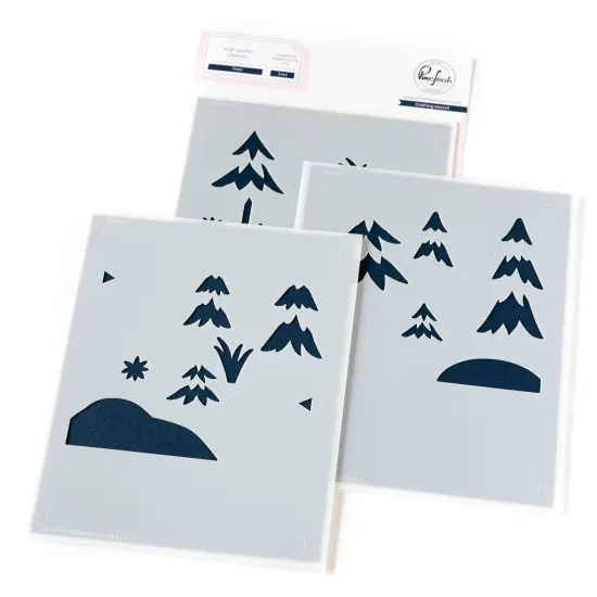 Pinkfresh Studio Stencils 4.25"X5.5" 3/Pkg-Trees {1}