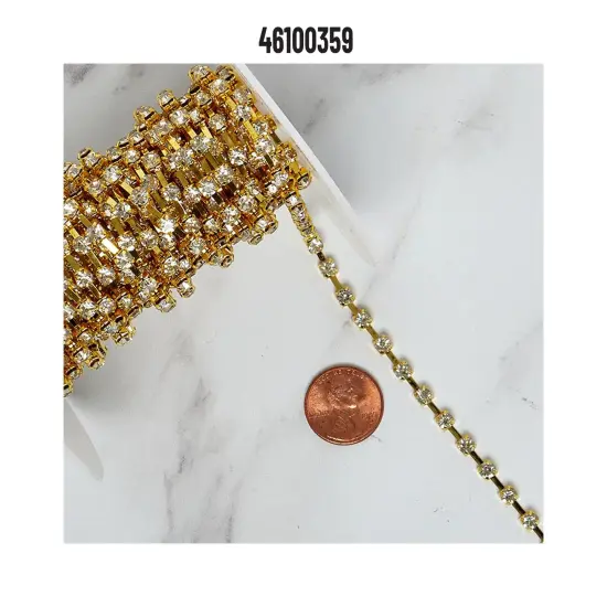 Rhinestone Chains in Silver and Gold 5 Yards {3}