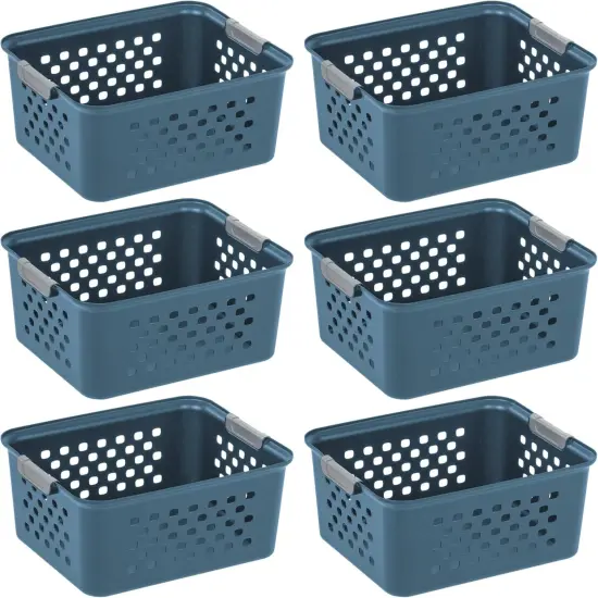 IRIS USA Plastic Storage Basket, Shelf Basket Organizer for Pantries {1}