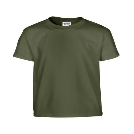 Gildan&reg; Youth Heavy Cotton Crew Neck Short Sleeve T-Shirt MILITARY GREEN {1}