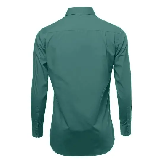 Teal Long Sleeve Polo Shirt {4}
