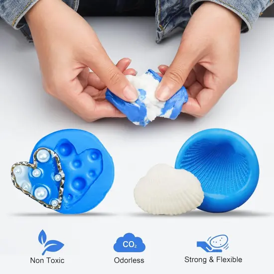 LET'S RESIN Silicone Putty,1LB/40A Silicone Mold Making Kit, Non-Toxic,Strong&Flexible, Easy 1:1 Mixing Ratio for Reusable Silicone Molds, Resin Molds, Soap {2}