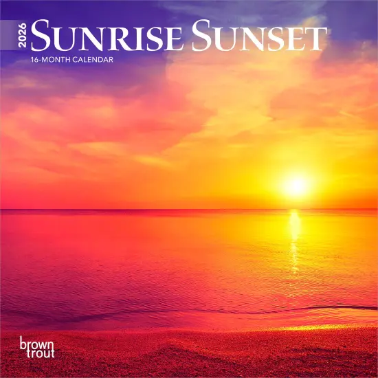 Sunrise Sunset | 2026 7 x 14 Inch (Hanging) Monthly Mini Wall Calendar {1}