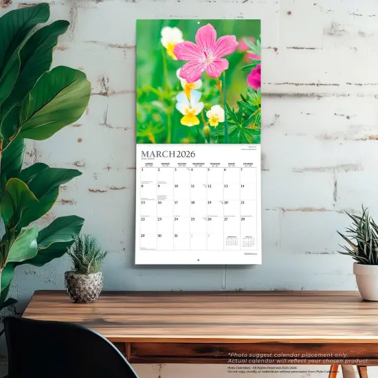 Wildflowers | 2026 12 x 24 Inch (Hanging) Monthly Square Wall Calendar | Foil Stamped Cover {5}