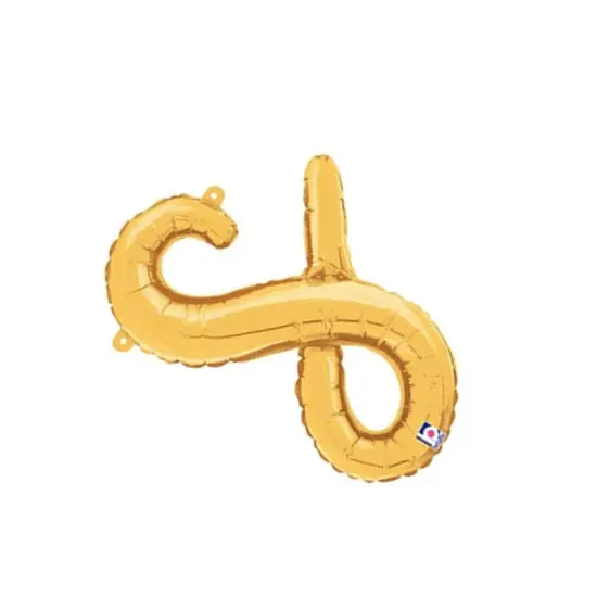 Betallic&reg; 14 inch Script Letter S Gold Air Fill Only {4}