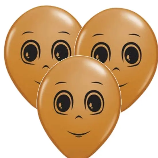 Masculine Face Mocha Brown 16 Inch Latex Balloons {2}