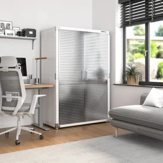 Seville Classics UltraHD Storage Cabinet, 48" W x 24" D x 72" H White {6}