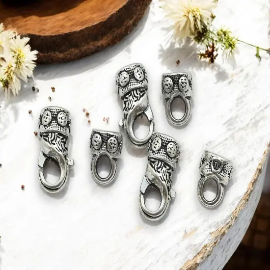 *5* 17x10mm Antique Silver Lobster Clasps Sets (Glue In) {2}