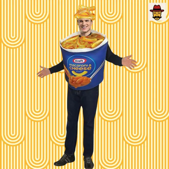 Mac And Cheese Cup Adult Costume Funny Food Halloween Tunic With Headpiece {2}