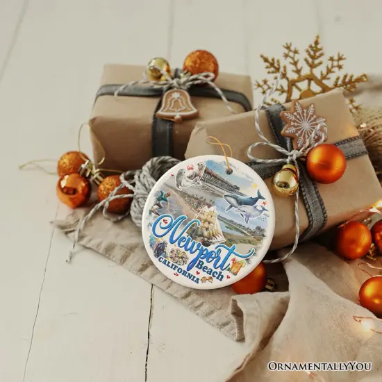 Newport Beach Christmas Ornament, California Coastal City Gift and Tree Decor {2}